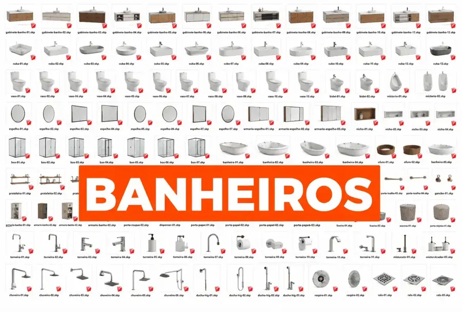 Prévia da pasta de blocos para Banheiros