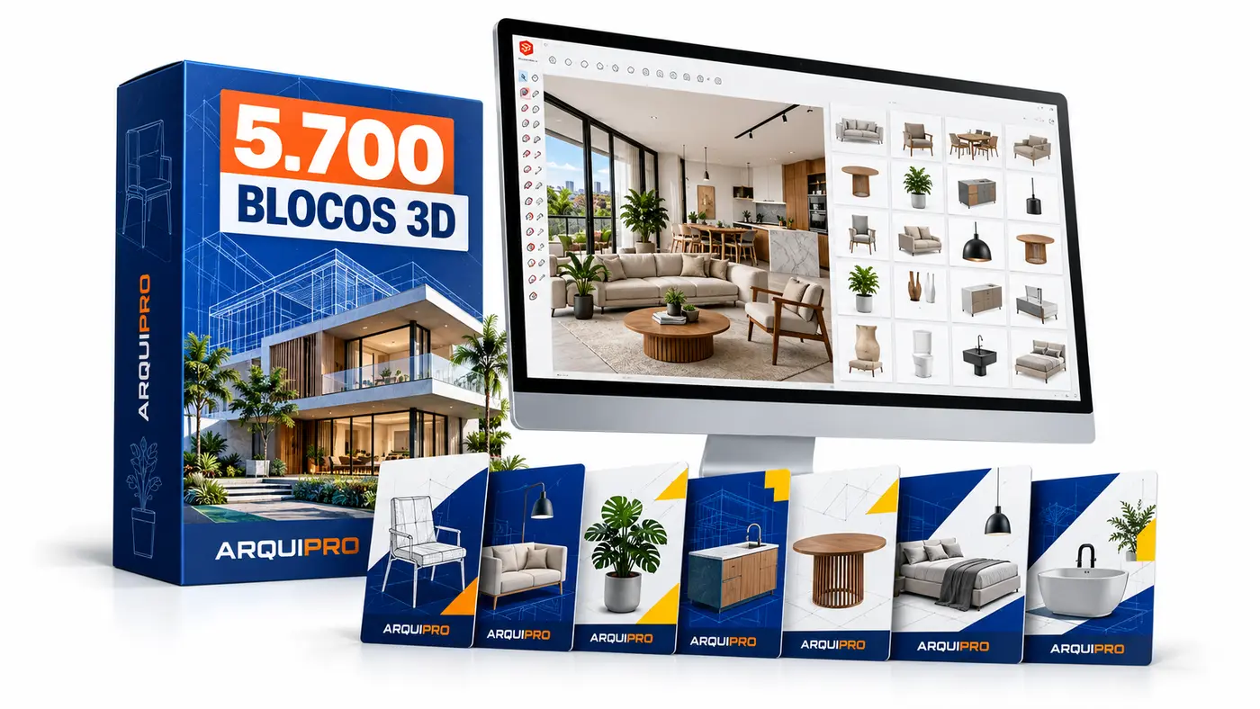 Biblioteca de blocos 3D para SketchUp