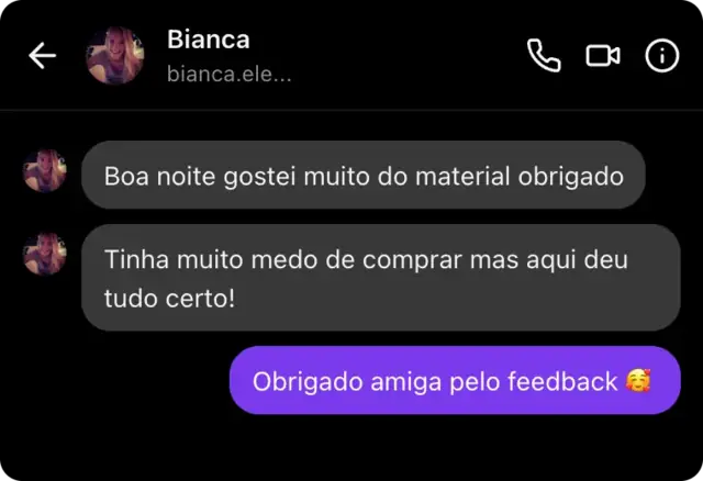 Conversa de depoimento de Bianca