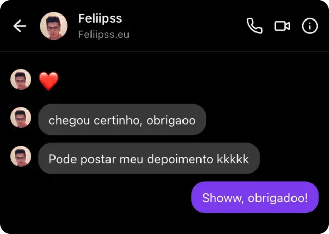 Conversa de depoimento de Feliipss